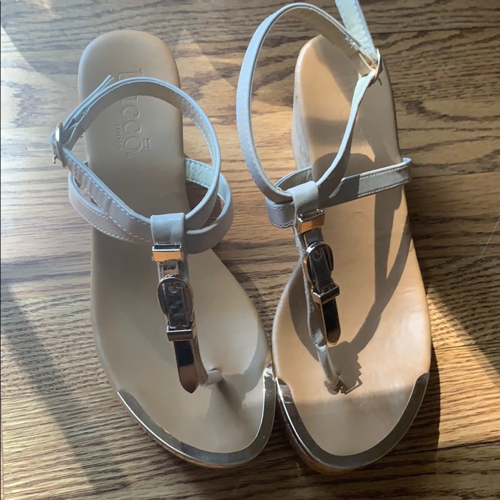 Bucco cork platform sandals buckle detail Size 7